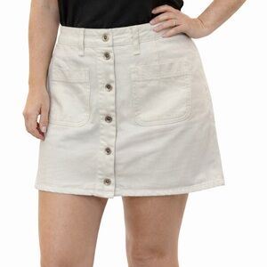 Rag & Bone Jean White Button Front Mini Skirt Size 25 Made in USA